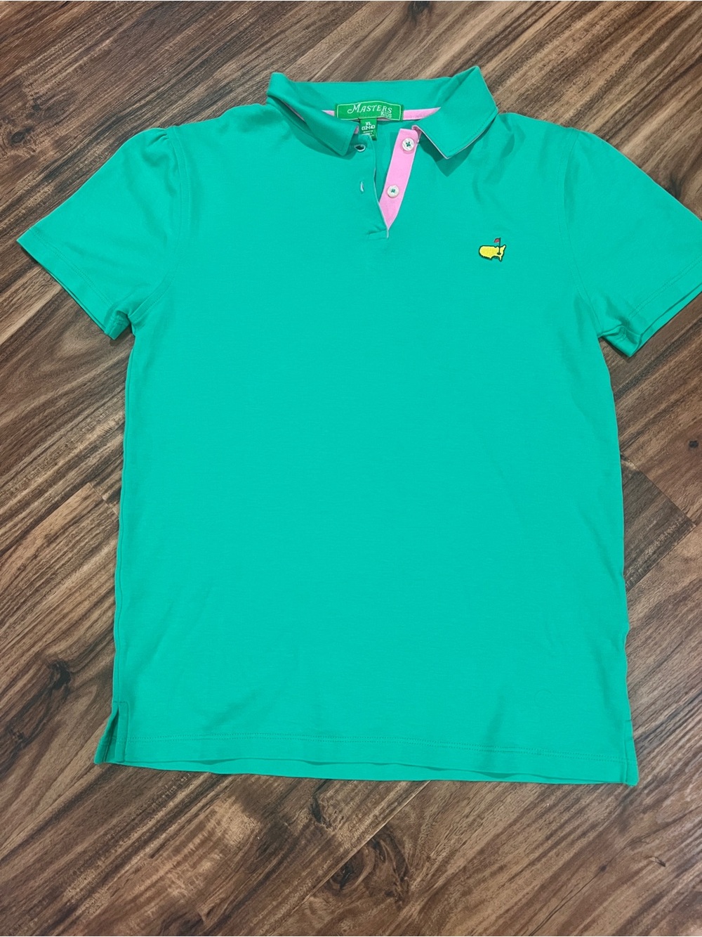 Masters Kids' Teal Polo with Pink Placket and Yellow Logo Accent